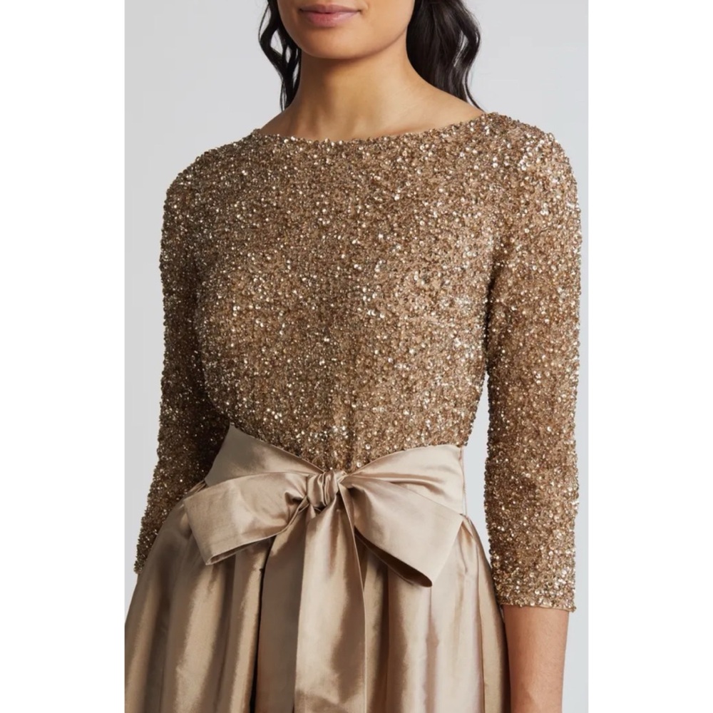 PISARRO NIGHTS BEADED BODICE TAFFETA DRESS ❤️NWT❤️IN STORES❤️ - Picture 2 of 4